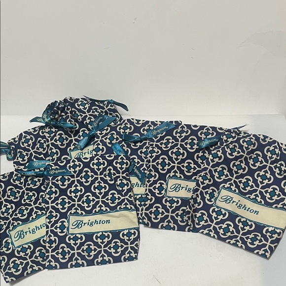 Brighton Navy and Cream Patterned Bags Set of 7 satchel bags gift bags - Picture 5 of 8